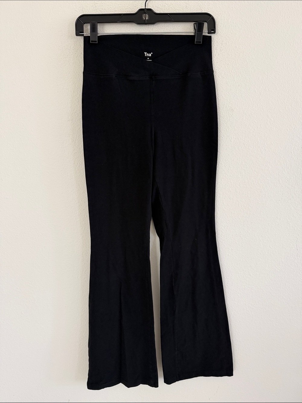 TNA Black Flare Yoga Pants with V-Waistband